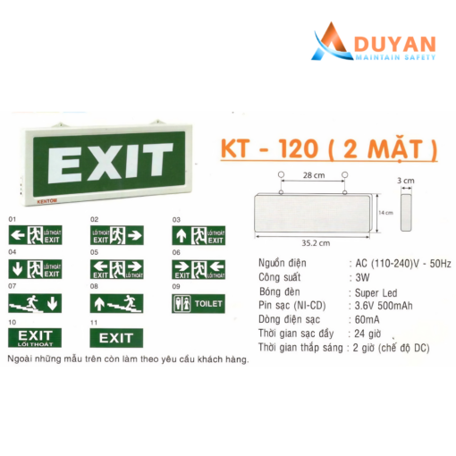 Đèn exit thoát hiểm Kentom KT110-0