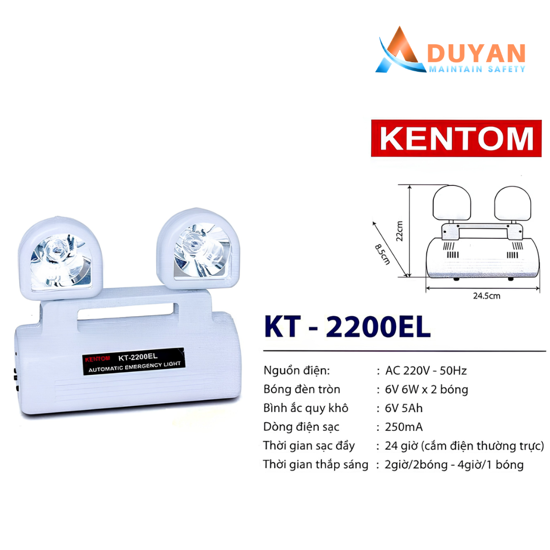 Thông số kỹ thuật đèn sạc sự cố khẩn cấp Kentom KT-2200EL 05