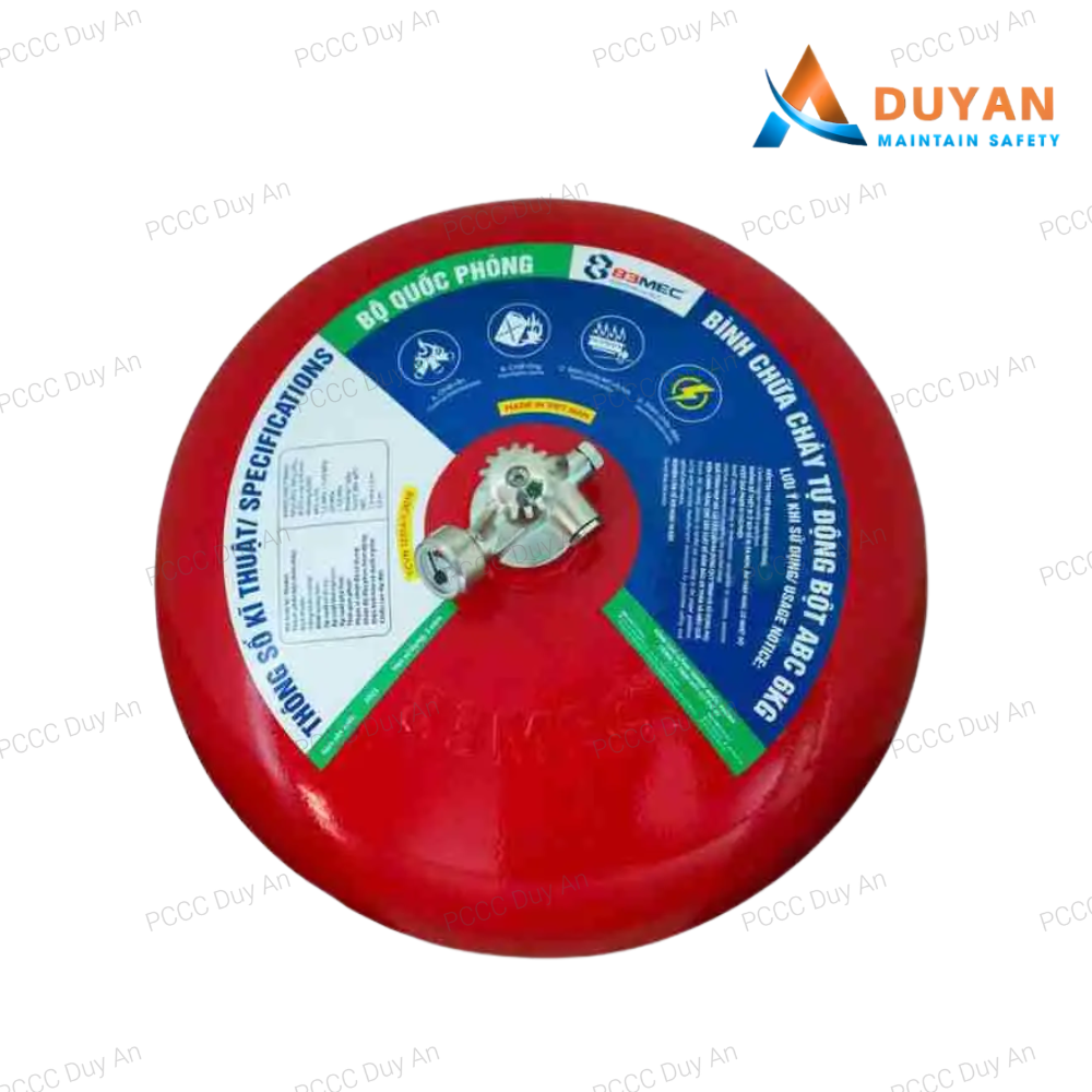 Bình cầu chữa cháy tự động bột ABC 6kg 83MEC 01