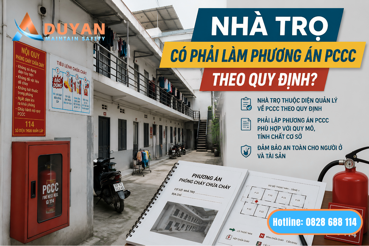 Nhà trọ có phải làm phương án PCCC theo quy định 02